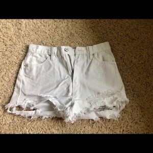 White jean shorts